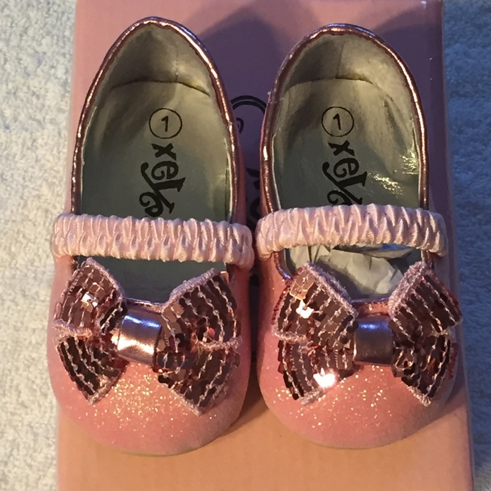 💕 NIB Sz 1 BabyGirl Sparkly Ballet Flats 💕